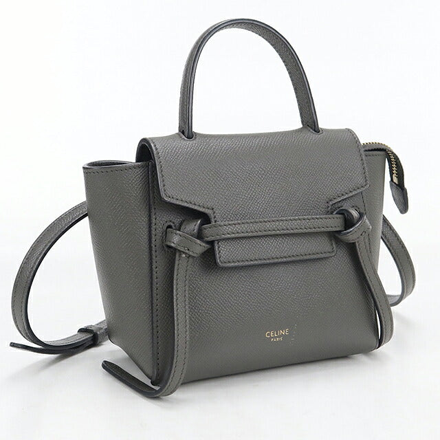 中古 セリーヌ ハンドバッグ レディース ブランド CELINE ベルトバッグ ピコ 2WAY 19426 グレー USDCE120123011