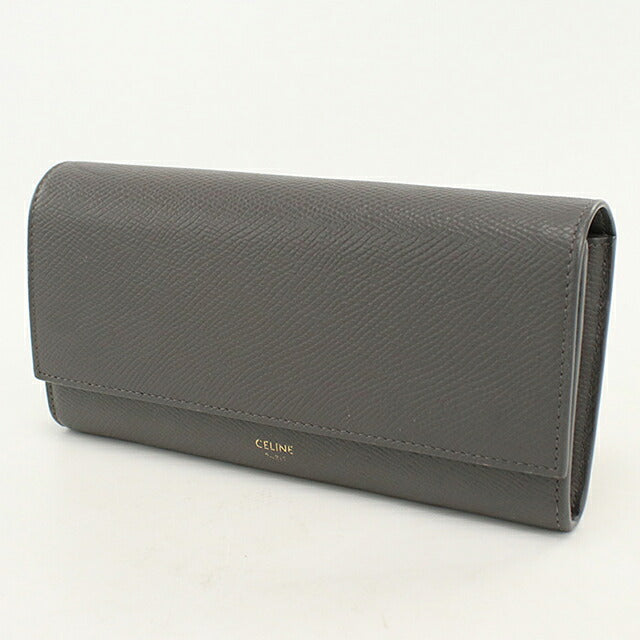 Used Celine long wallet bi-fold ladies brand CELINE large flap wallet 10B563BEL gray USDCE120530011