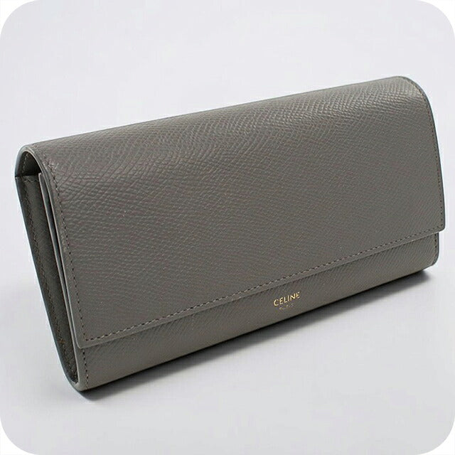 Used Celine long wallet bi-fold ladies brand CELINE large flap wallet 10B563BEL gray USDCE120530011