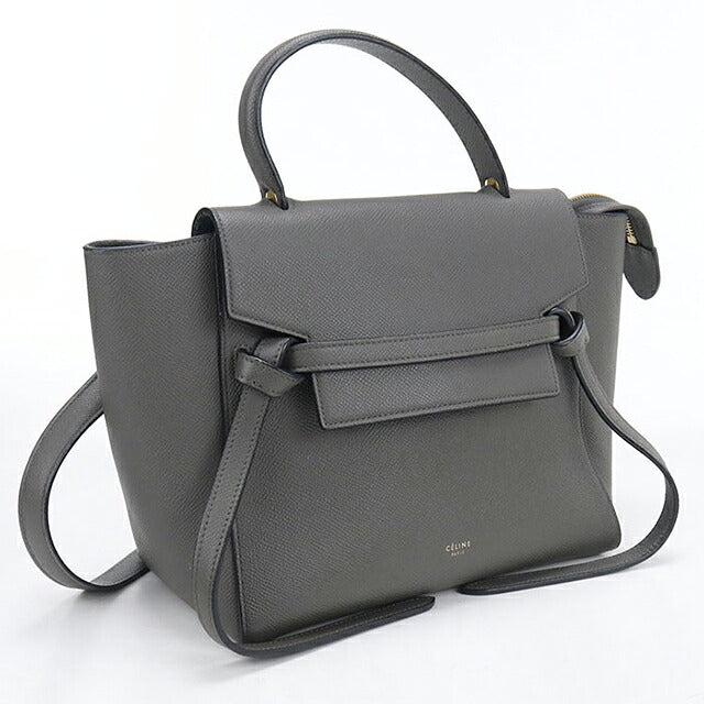 中古 セリーヌ ハンドバッグ レディース ブランド CELINE ベルトバッグ マイクロ 18196 グレー USDCE120645011