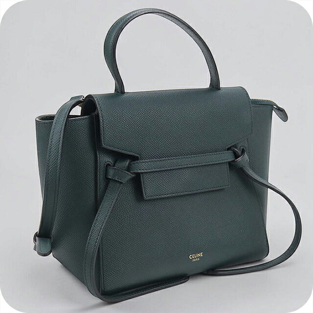 中古 セリーヌ ハンドバッグ レディース ブランド CELINE ベルトバッグ ナノ グリーン USDCE120689011