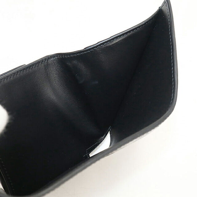 中古 セリーヌ 三つ折り財布 三折財布 コンパクト メンズ ブランド CELINE トリオンフ エンボス加工 10B573FQC.38SI ブラック USDCE120784011
