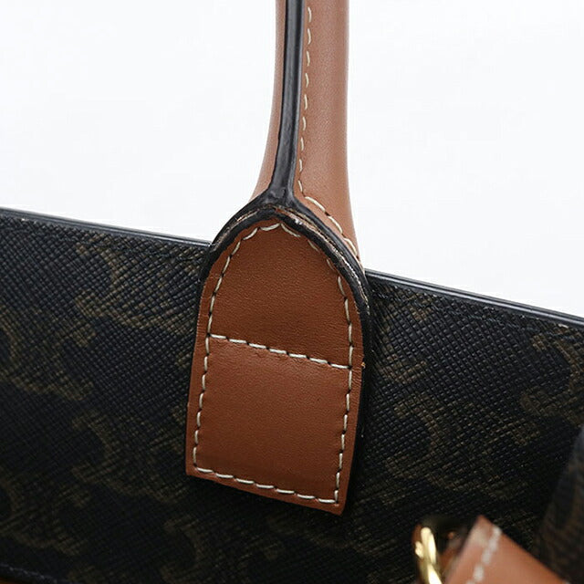 中古 セリーヌ トートバッグ レディース ブランド CELINE トリオンフキャンバス 2WAY スモール バーティカル カバ 191542BZK ブラウン USDCE121122011