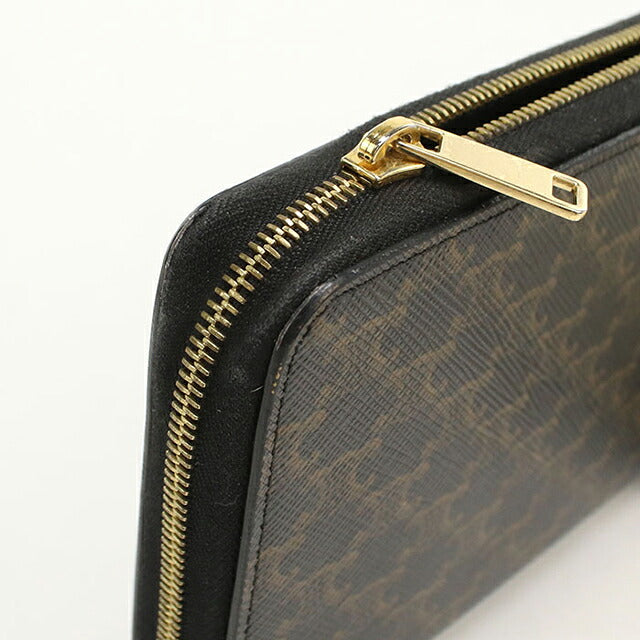 中古 セリーヌ 長財布ラウンドファスナー メンズ ブランド CELINE トリオンフキャンバス ラージ ジップウォレット 10B552BQ3.38NO ブラック USDCE121327011