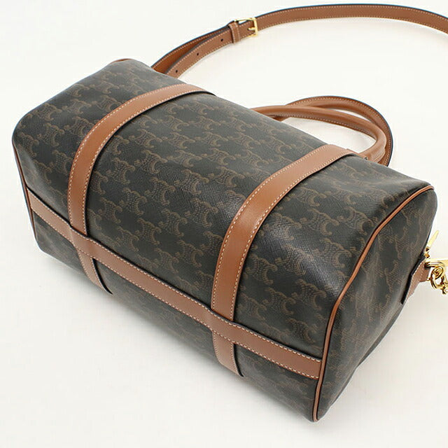 中古 セリーヌ ボストンバッグ レディース ブランド CELINE トリオンフキャンバス ラージ 119572CAS.04LU ブラウン USDCE121400011