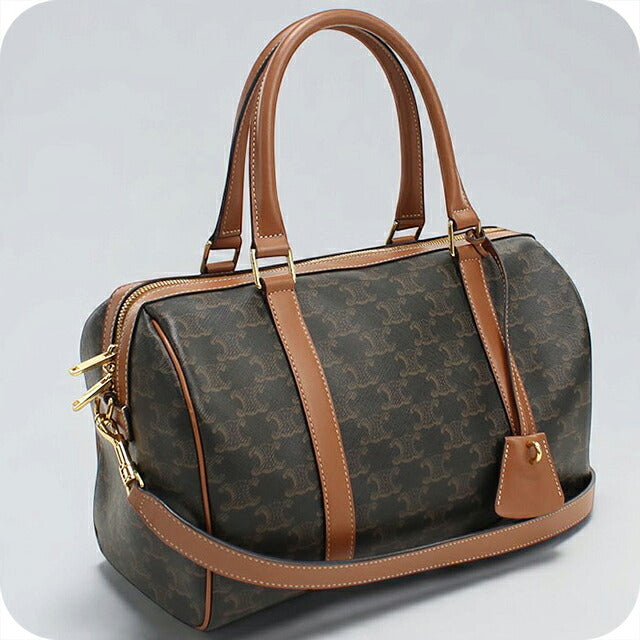 中古 セリーヌ ボストンバッグ レディース ブランド CELINE トリオンフキャンバス ラージ 119572CAS.04LU ブラウン USDCE121400011