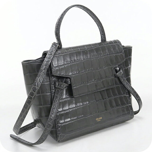 中古 セリーヌ ハンドバッグ レディース ブランド CELINE ベルトバッグ ナノ 2WAY 18990 グレー USDCE121544011