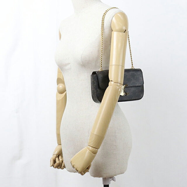 中古 セリーヌ ショルダーバッグ レディース ブランド CELINE トリオンフキャンバス チェーン 197992DQW ブラウン USDCE121704011