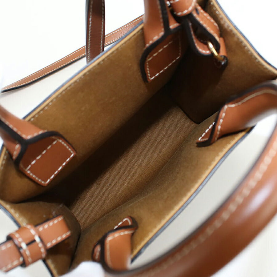 中古 セリーヌ ハンドバッグ レディース ブランド CELINE トリオンフキャンバス ミニ バーティカル カバ レザー ブラウン バッグ USDCE94758011
