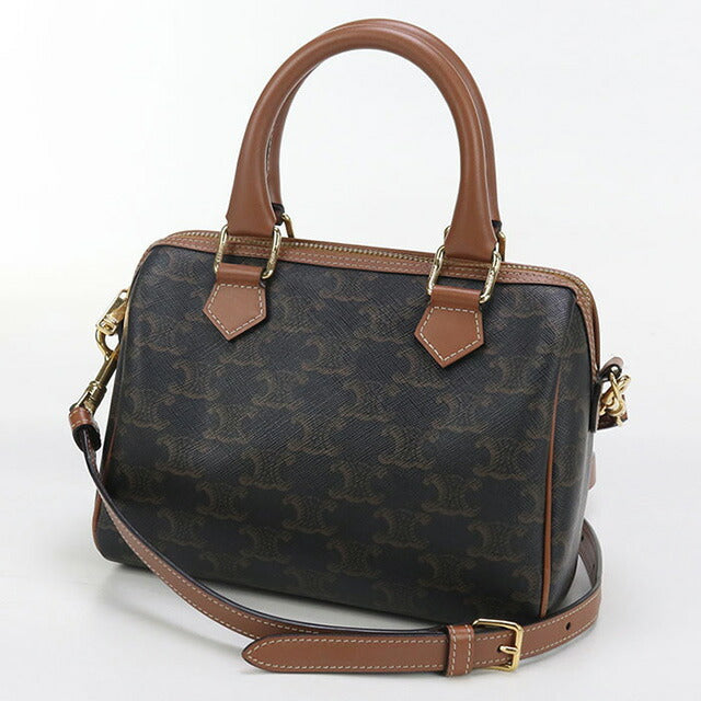 中古 セリーヌ ミニボストン レディース ブランド CELINE トリオンフキャンバス スモール 2WAY 113772CAS.04LU ブラウン バッグ USDCE96237011