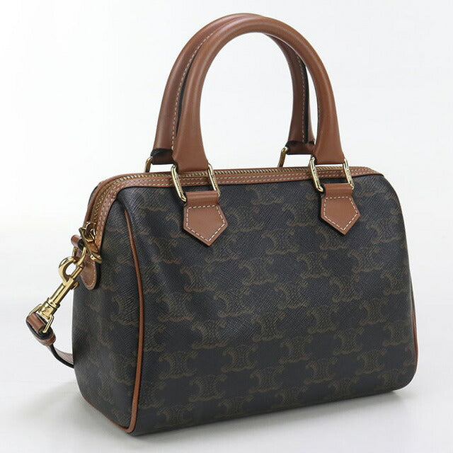 中古 セリーヌ ミニボストン レディース ブランド CELINE トリオンフキャンバス スモール 2WAY 113772CAS.04LU ブラウン バッグ USDCE96237011
