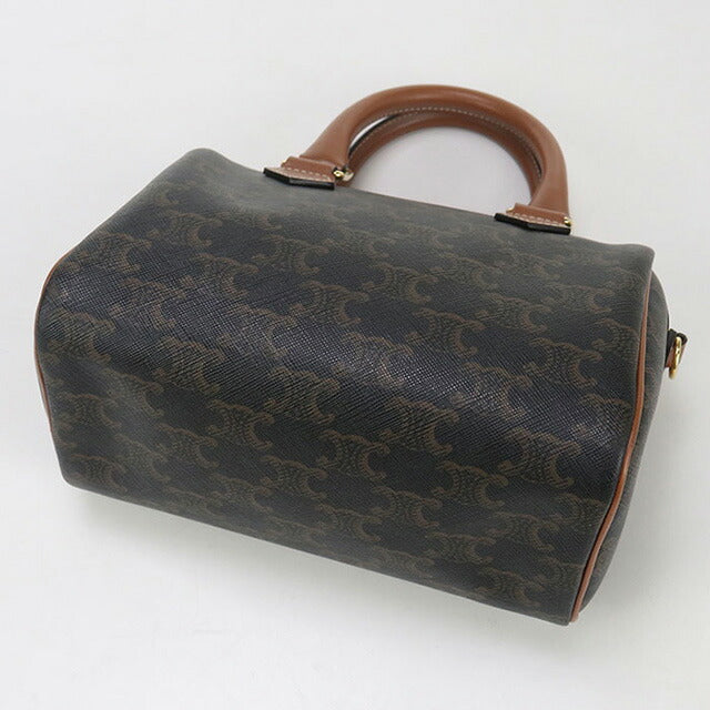 中古 セリーヌ ミニボストン レディース ブランド CELINE トリオンフキャンバス スモール 2WAY 113772CAS.04LU ブラウン バッグ USDCE96237011