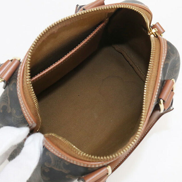 中古 セリーヌ ミニボストン レディース ブランド CELINE トリオンフキャンバス スモール 2WAY 113772CAS.04LU ブラウン バッグ USDCE96237011