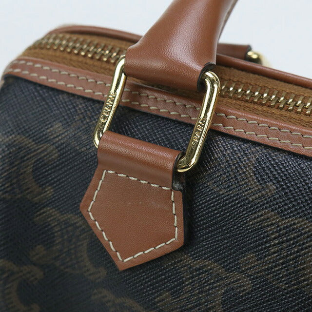 中古 セリーヌ ミニボストン レディース ブランド CELINE トリオンフキャンバス スモール 2WAY 113772CAS.04LU ブラウン バッグ USDCE96237011