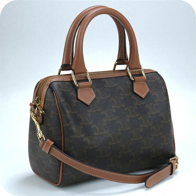 中古 セリーヌ ミニボストン レディース ブランド CELINE トリオンフキャンバス スモール 2WAY 113772CAS.04LU ブラウン バッグ USDCE96237011