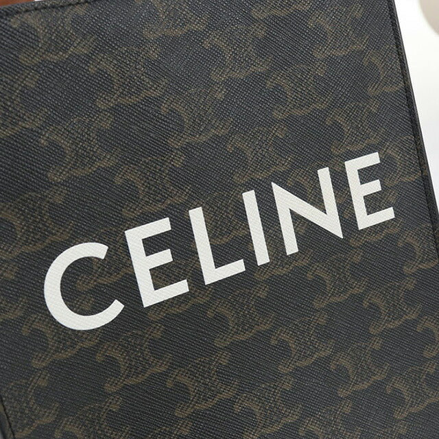 中古 セリーヌ ハンドバッグ レディース ブランド CELINE トリオンフキャンバス ミニ バーティカル カバ レザー ブラウン バッグ USDCE96241011