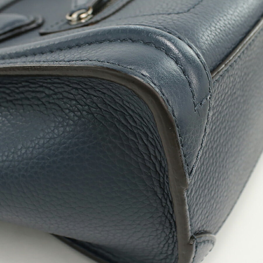 中古 セリーヌ ハンドバッグ レディース ブランド CELINE ラゲージ ナノ レザー ネイビー バッグ USDCE96466011
