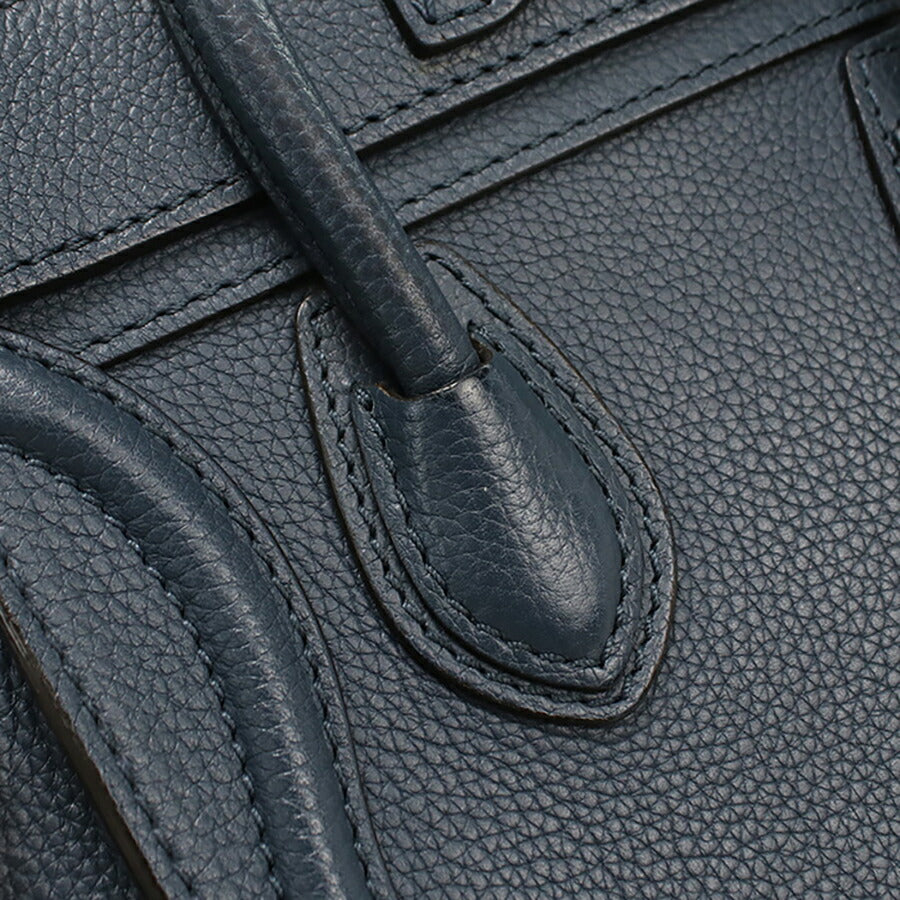 中古 セリーヌ ハンドバッグ レディース ブランド CELINE ラゲージ ナノ レザー ネイビー バッグ USDCE96466011