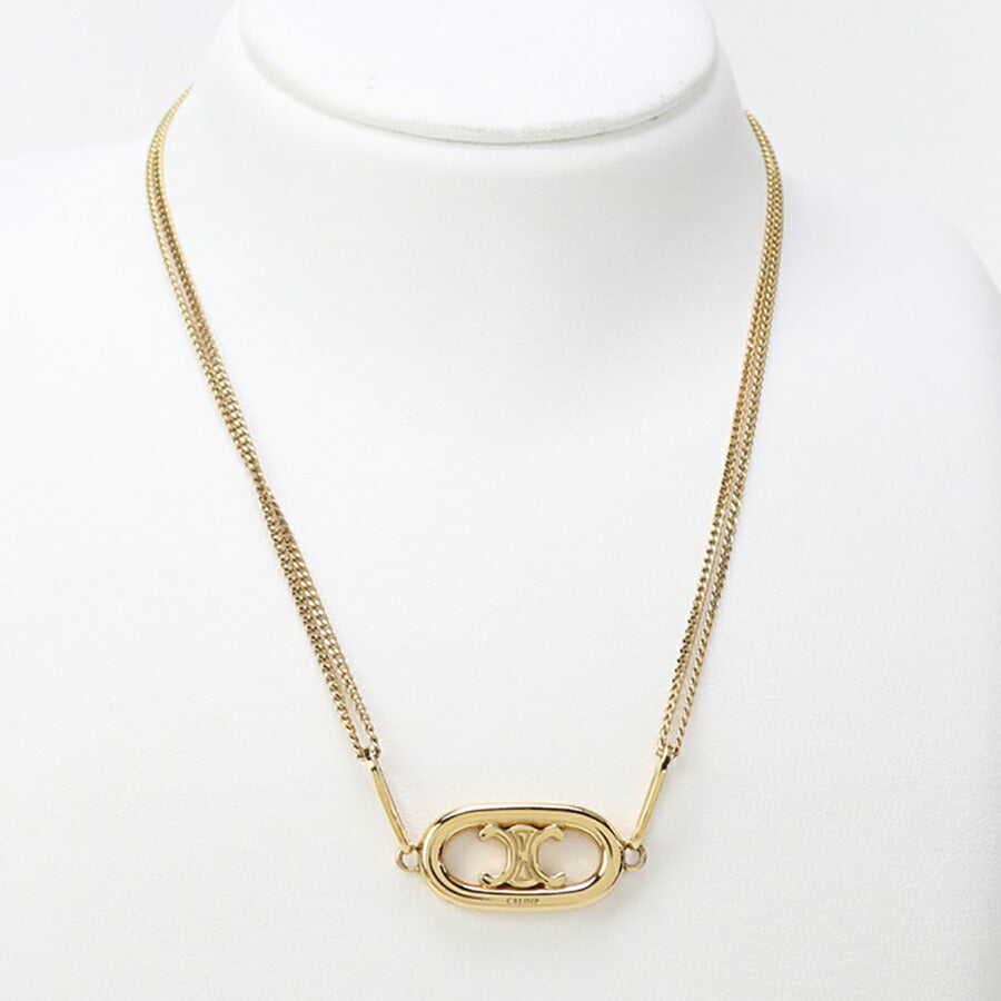 中古 セリーヌ ネックレス レディース ブランド CELINE マイヨン トリオンフ 46S896BRA 35OR ゴールド アクセサリー USDCE96649011