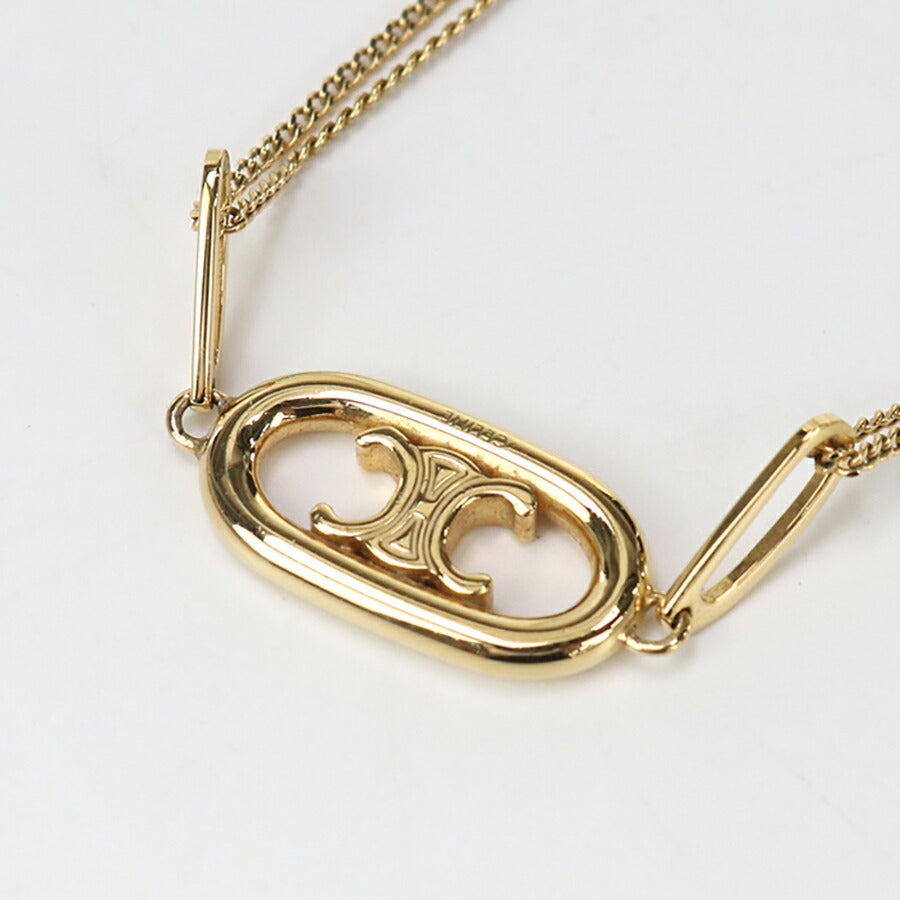 中古 セリーヌ ネックレス レディース ブランド CELINE マイヨン トリオンフ 46S896BRA 35OR ゴールド アクセサリー USDCE96649011
