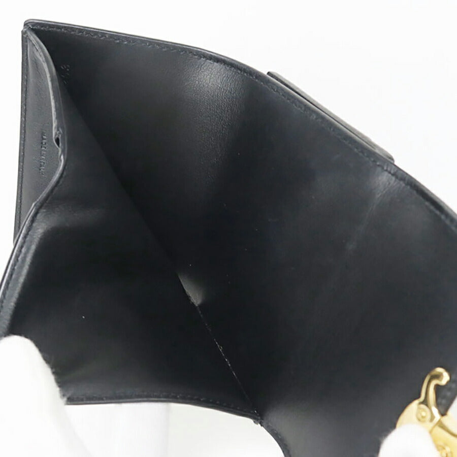 中古 セリーヌ 三折財布 レディース ブランド CELINE トリオンフ コンパクトウォレット 10I65 3DPV 38NO ブラック 財布 USDCE96687011