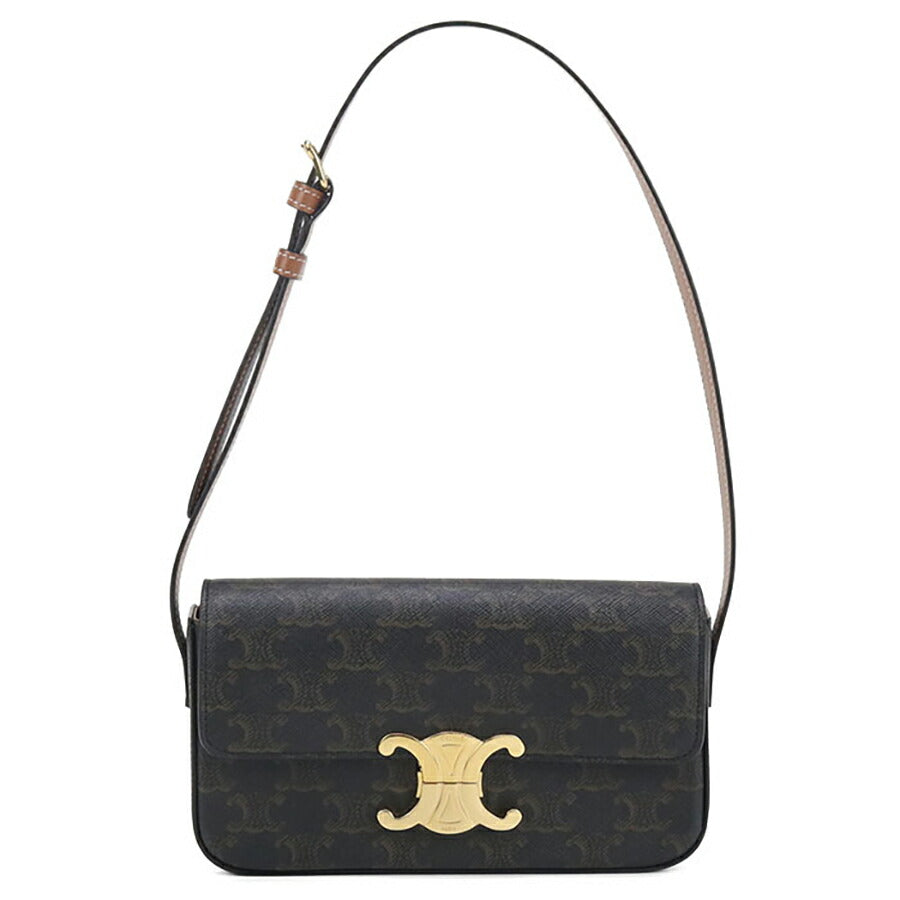 中古 セリーヌ ショルダーバッグ レディース ブランド CELINE トリオンフキャンバス クロード 19414 2CUZ 04LU ブラウン バッグ USDCE96694011