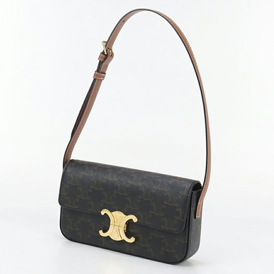 中古 セリーヌ ショルダーバッグ レディース ブランド CELINE トリオンフキャンバス クロード 19414 2CUZ 04LU ブラウン バッグ USDCE96694011