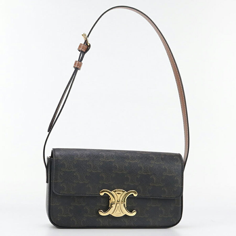 中古 セリーヌ ショルダーバッグ レディース ブランド CELINE トリオンフキャンバス クロード 19414 2CUZ 04LU ブラウン バッグ USDCE96694011