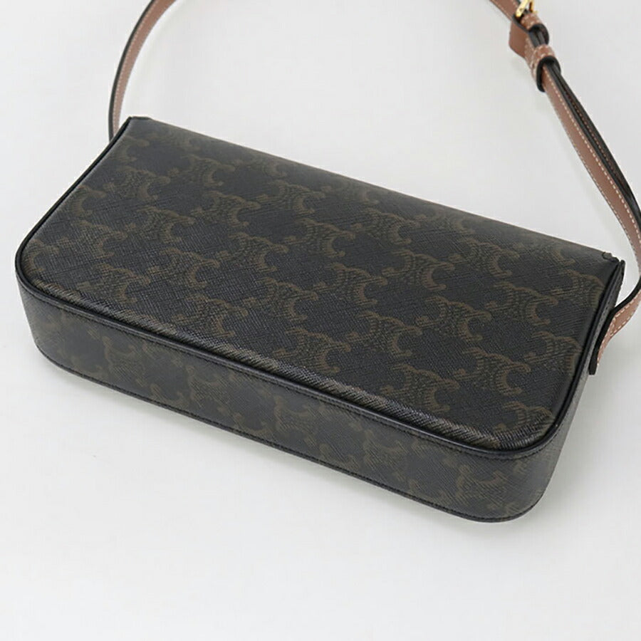 中古 セリーヌ ショルダーバッグ レディース ブランド CELINE トリオンフキャンバス クロード 19414 2CUZ 04LU ブラウン バッグ USDCE96694011