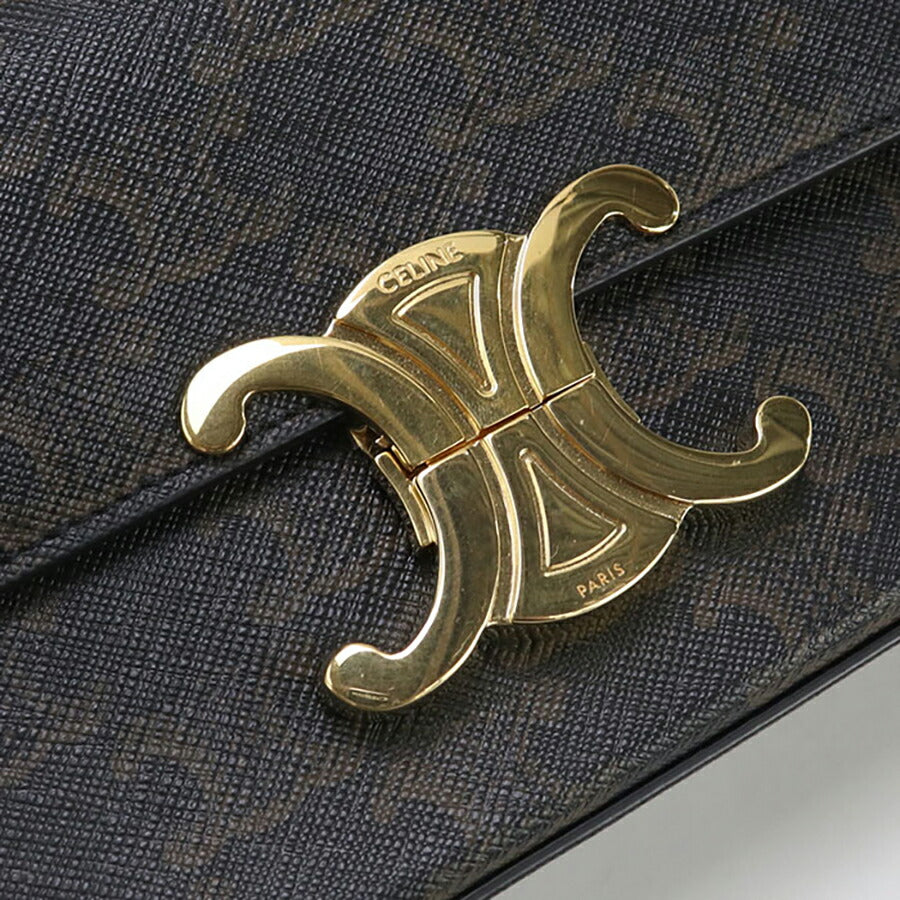 中古 セリーヌ ショルダーバッグ レディース ブランド CELINE トリオンフキャンバス クロード 19414 2CUZ 04LU ブラウン バッグ USDCE96694011