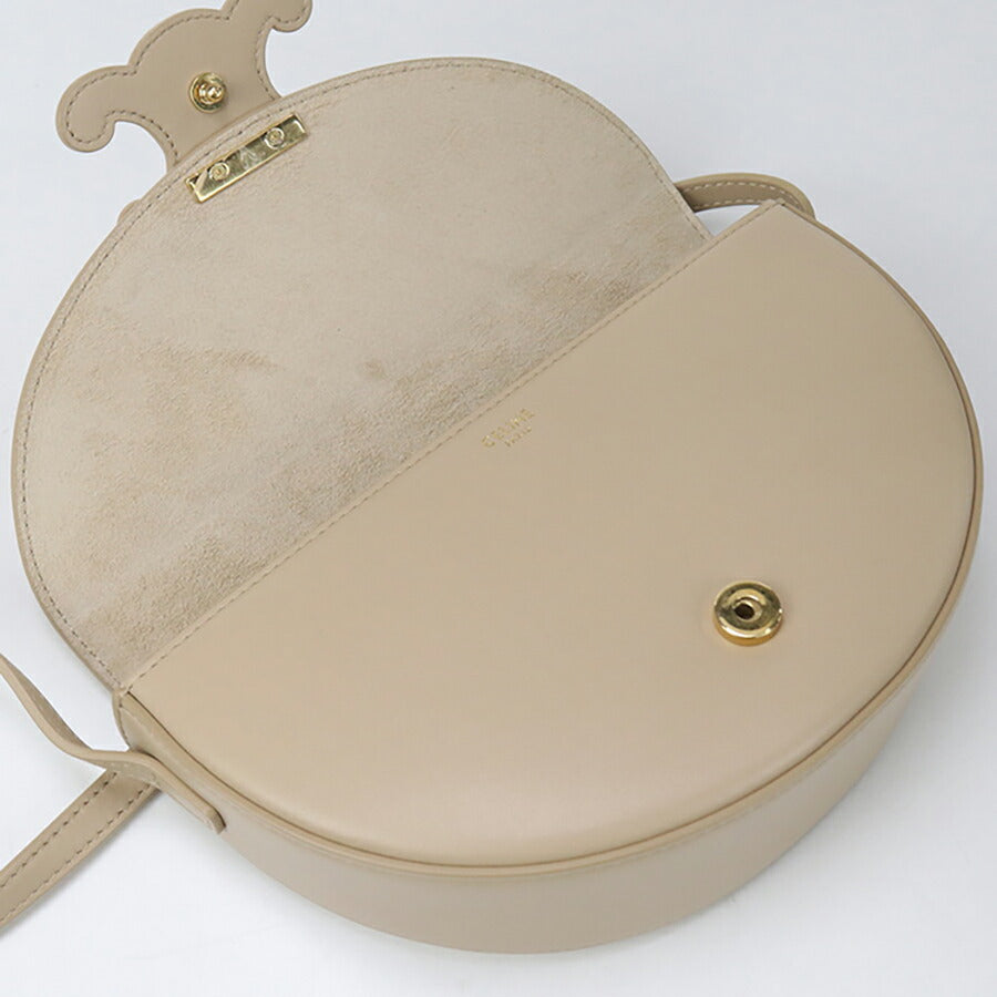 中古 セリーヌ 斜め掛け ショルダーバッグ レディース ブランド CELINE キュイル トリオンフ ブザス 11123 3DU3 03ND ベージュ バッグ USDCE96792011