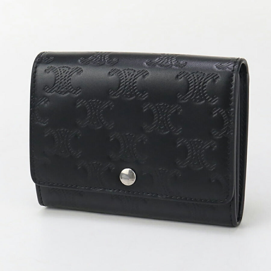 中古 セリーヌ 名刺入れ ユニセックス ブランド CELINE トリオンフ ビジネスカードホルダー 10M24 3FQD 38SI ブラック 小物 USDCE96982011