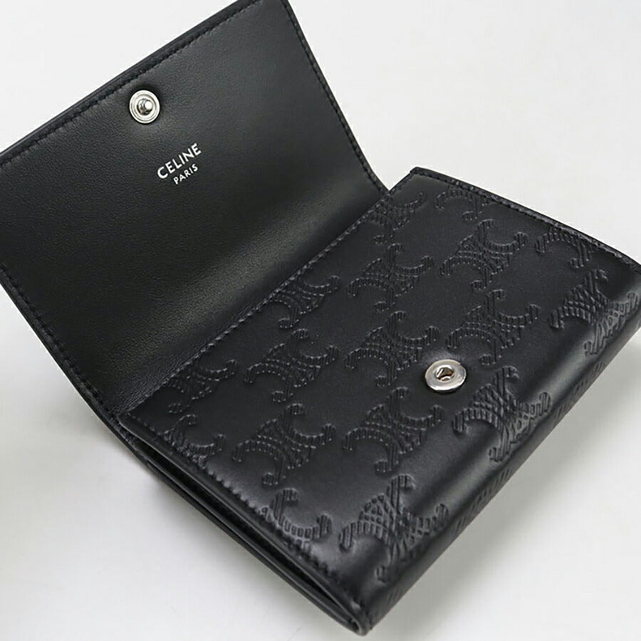 中古 セリーヌ 名刺入れ ユニセックス ブランド CELINE トリオンフ ビジネスカードホルダー 10M24 3FQD 38SI ブラック 小物 USDCE96982011