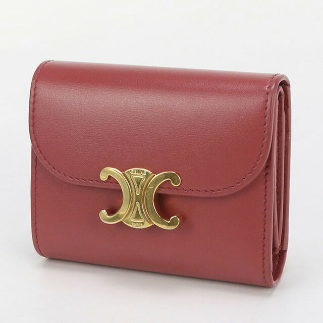 中古 セリーヌ 三折財布 レディース ブランド CELINE トリオンフ スモール フラップウォレット 10D78 3DPV ピンク 財布 USDCE97621011