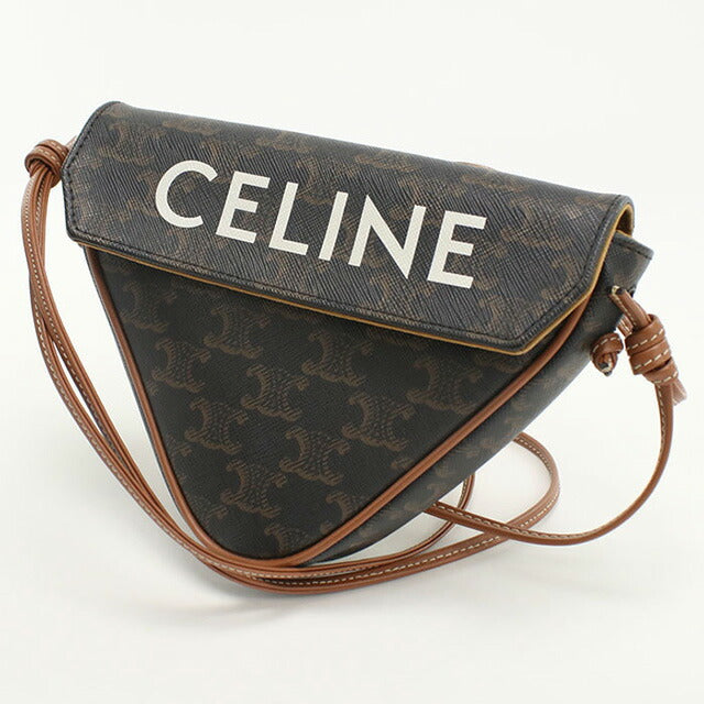 中古 セリーヌ 斜め掛け ショルダーバッグ レディース ブランド CELINE トリオンフキャンバス ブラウン バッグ USDCE97722011
