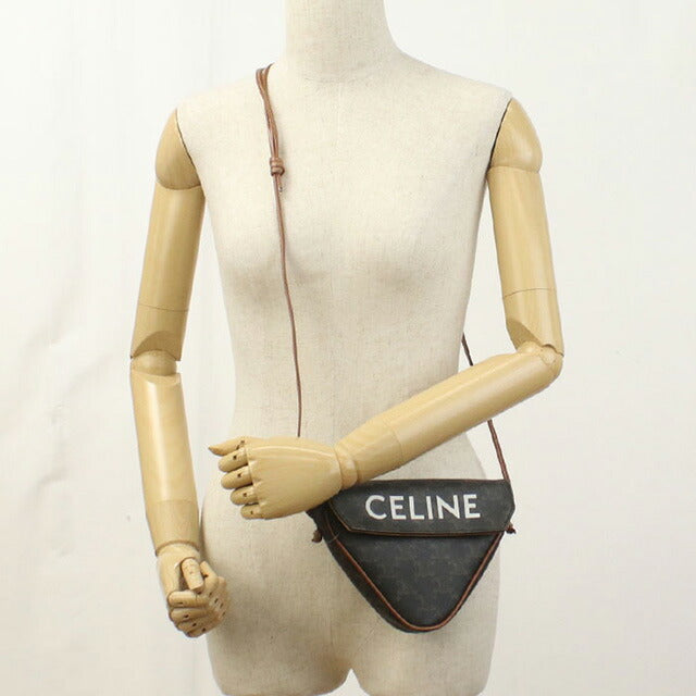 中古 セリーヌ 斜め掛け ショルダーバッグ レディース ブランド CELINE トリオンフキャンバス ブラウン バッグ USDCE97722011