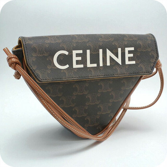 中古 セリーヌ 斜め掛け ショルダーバッグ レディース ブランド CELINE トリオンフキャンバス ブラウン バッグ USDCE97722011
