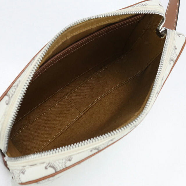 中古 セリーヌ 斜め掛け ショルダーバッグ レディース ブランド CELINE トリオンフキャンバス ホワイト バッグ USDCE97744011