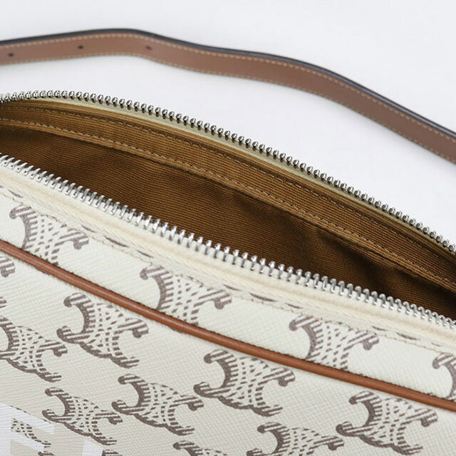 中古 セリーヌ 斜め掛け ショルダーバッグ レディース ブランド CELINE トリオンフキャンバス ホワイト バッグ USDCE97744011