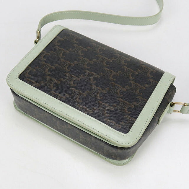 中古 セリーヌ 斜め掛け ショルダーバッグ レディース ブランド CELINE トリオンフキャンバス レザー ブラウン バッグ USDCE98193011