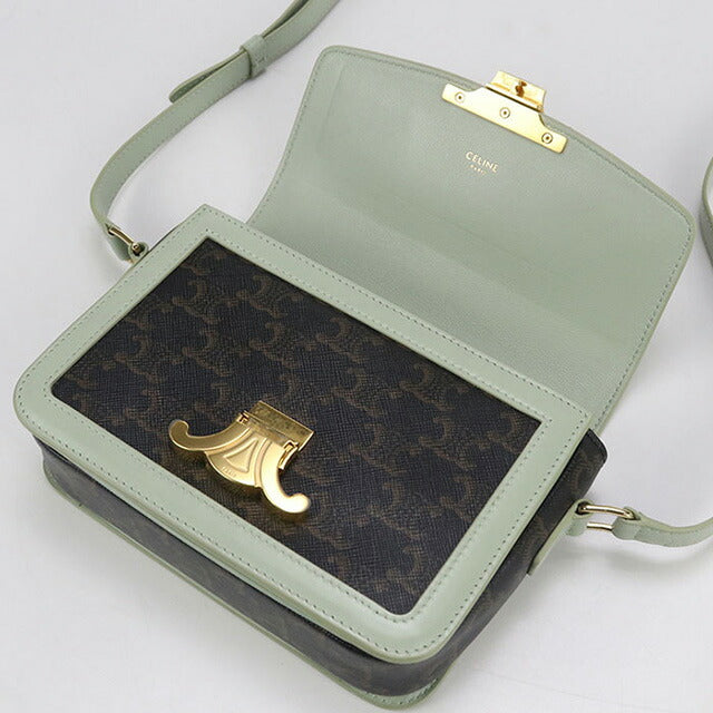 中古 セリーヌ 斜め掛け ショルダーバッグ レディース ブランド CELINE トリオンフキャンバス レザー ブラウン バッグ USDCE98193011