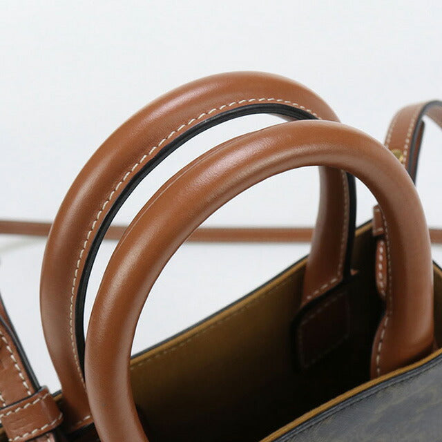 中古 セリーヌ トートバッグ レディース ブランド CELINE トリオンフキャンバス ミニ バーティカル カバ 194372BZK.04LU ブラウン バッグ USDCE98548011