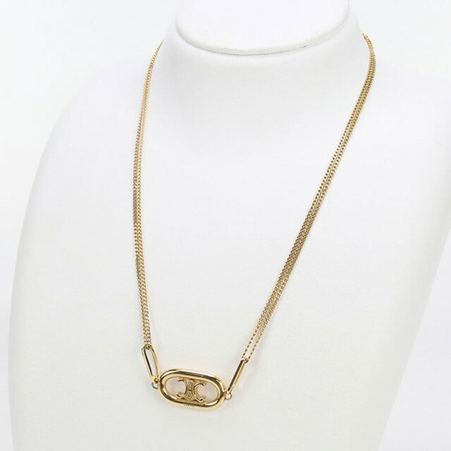 中古 セリーヌ ネックレス レディース ブランド CELINE トリオンフ 46S896BRA ゴールド アクセサリー USDCE98688011
