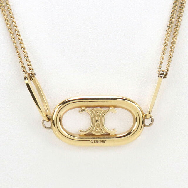 中古 セリーヌ ネックレス レディース ブランド CELINE トリオンフ 46S896BRA ゴールド アクセサリー USDCE98688011