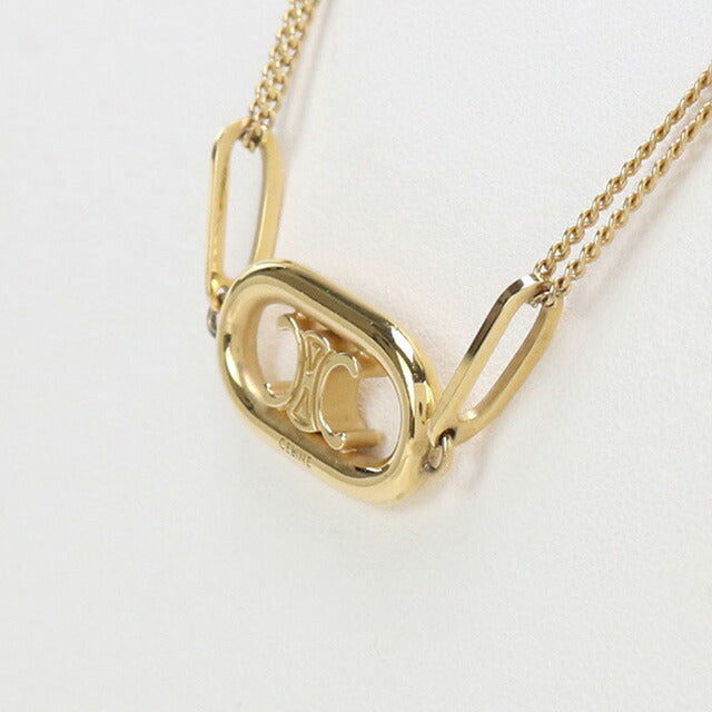 中古 セリーヌ ネックレス レディース ブランド CELINE トリオンフ 46S896BRA ゴールド アクセサリー USDCE98688011