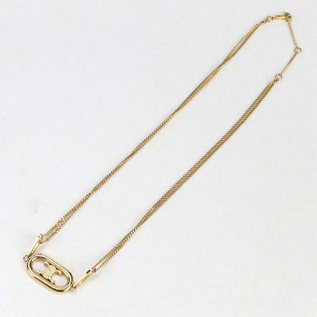 中古 セリーヌ ネックレス レディース ブランド CELINE トリオンフ 46S896BRA ゴールド アクセサリー USDCE98688011