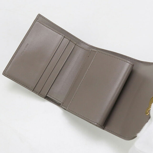 中古 セリーヌ 三折財布 レディース ブランド CELINE スモール フラップウォレット 10D78 3DPV グレー 財布 USDCE99141011