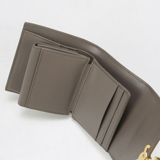 中古 セリーヌ 三折財布 レディース ブランド CELINE スモール フラップウォレット 10D78 3DPV グレー 財布 USDCE99141011