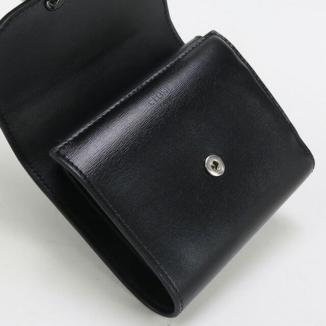 中古 セリーヌ 三折財布 レディース ブランド CELINE スモール フラップウォレット 10D78 3DPV ブラック 財布 USDCE99142011