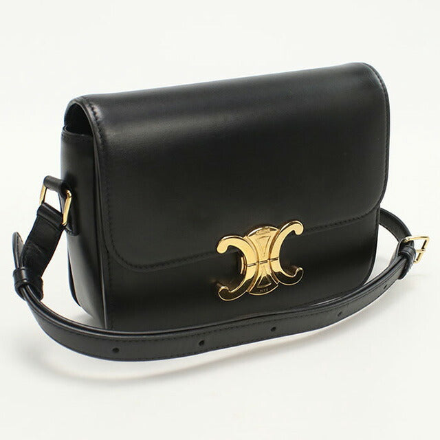 二手 Celine 斜挎单肩包 女士品牌 CELINE Triomphe 皮革黑色包 USDCE99385011
